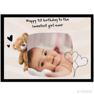 Sweetest Girl Birthday Collage – Pink Wavy Teddy Design