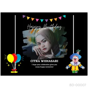 Happy Clown Party Collage – Black Background Kids Frame