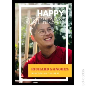 High Contrast Portrait – Custom Name Color Block Design