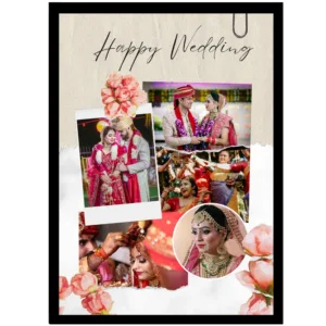 The Wedding Scrapbook Art – Vintage Paper Texture Frame – Artistic Wall Decor