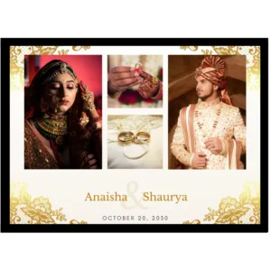 Classic Gold Lace Collage – Royal Cream Wedding Frame