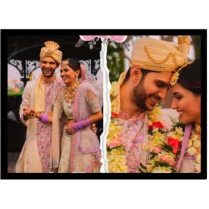 Modern Duo Split Collage – Pink Blossom Theme A4 Frame