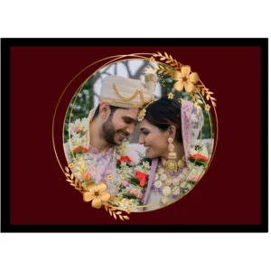 The Royal Maroon Edition – Golden Wreath Circle Frame
