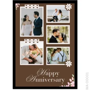 Happy Anniversary Photo Frame – Rustic Washi Tape Design