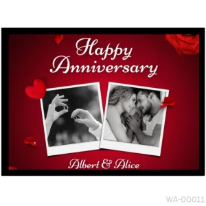 Red Rose Vows Collage – Deep Romance Anniversary Art