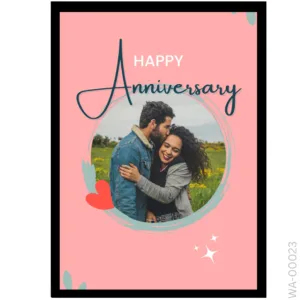 Bold Anniversary Script Portrait – Red Heart Pop Design