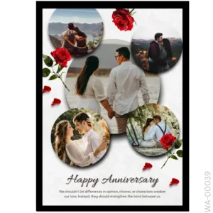 Red Rose Vows Portrait – Personalized Quote Frame